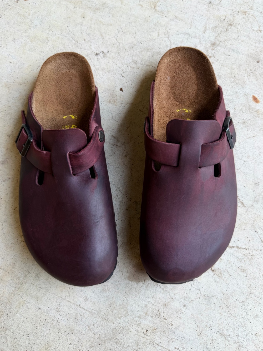 Birkenstock 40 100% Leather Red Boston clogs